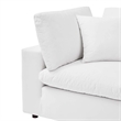 Maklaine Down Filled Performance Velvet Corner Chair in White