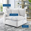 Maklaine Down Filled Performance Velvet Corner Chair in White