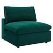 Maklaine Down Filled Overstuffed Performance Velvet Armless Chair in Green