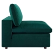 Maklaine Down Filled Overstuffed Performance Velvet Armless Chair in Green