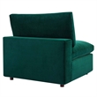 Maklaine Down Filled Overstuffed Performance Velvet Armless Chair in Green