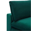 Maklaine Down Filled Overstuffed Performance Velvet Armless Chair in Green