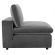 Maklaine Down Filled Overstuffed Performance Velvet Armless Chair in Gray