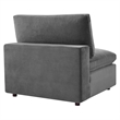 Maklaine Down Filled Overstuffed Performance Velvet Armless Chair in Gray