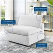 Maklaine Down Filled Overstuffed Performance Velvet Armless Chair in White