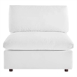 Maklaine Down Filled Overstuffed Performance Velvet Armless Chair in White