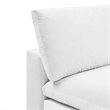 Maklaine Down Filled Overstuffed Performance Velvet Armless Chair in White