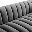 Maklaine Vertical Channel Tufted Performance Velvet Sofa in Gray