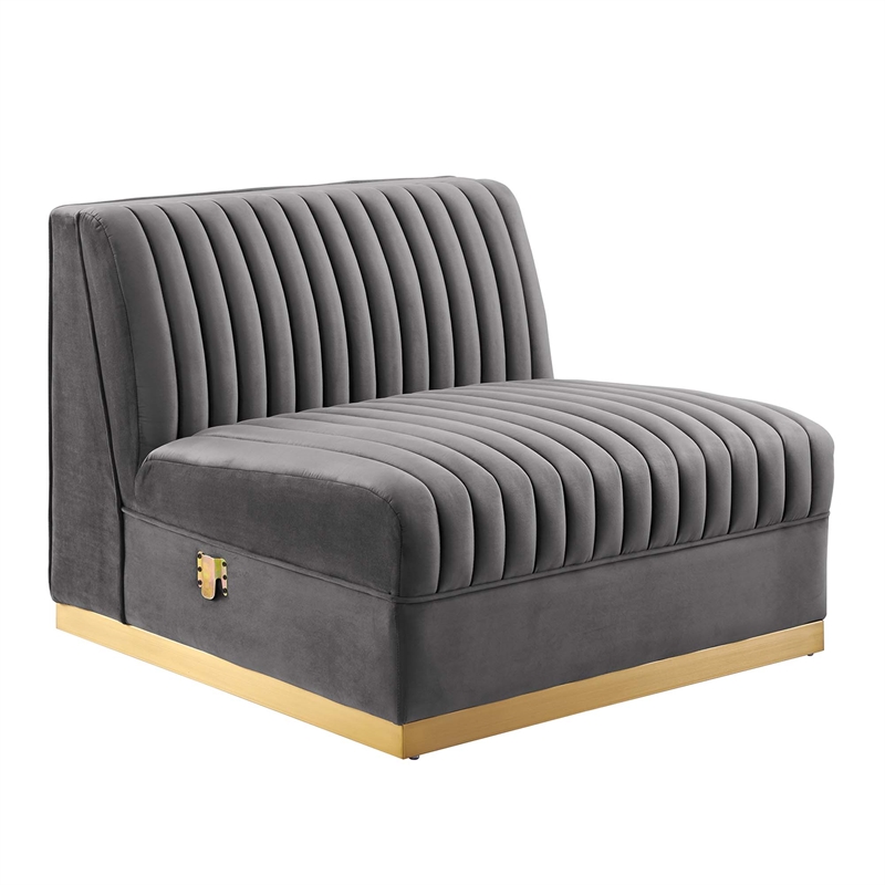 Maklaine 5-Piece Right-Facing Modular Sectional Sofa in Gray