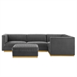 Maklaine 5-Piece Right-Facing Modular Sectional Sofa in Gray