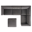 Maklaine 5-Piece Right-Facing Modular Sectional Sofa in Gray