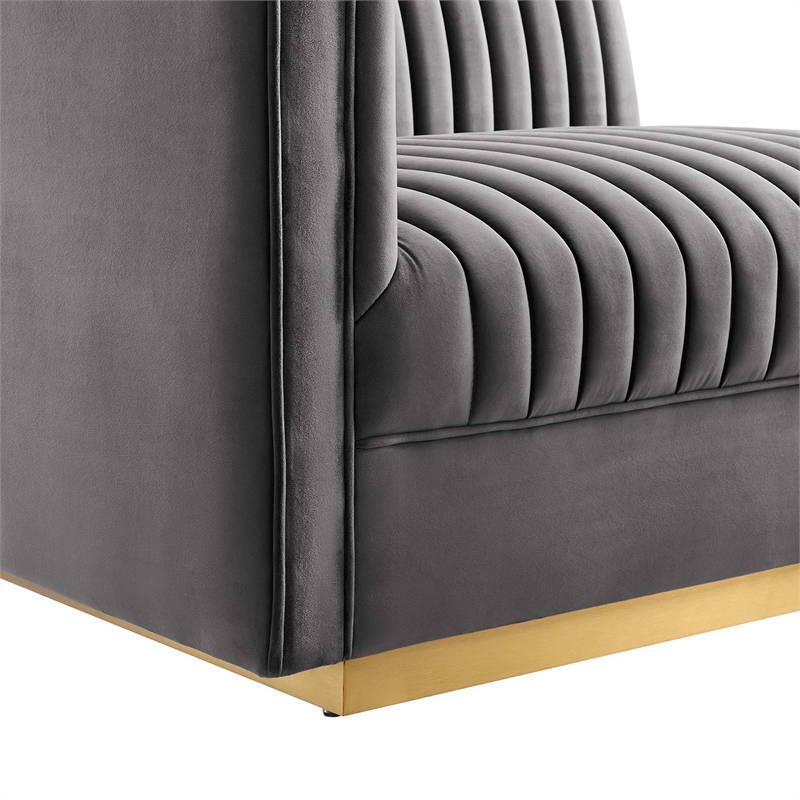 Maklaine 5-Piece Right-Facing Modular Sectional Sofa in Gray