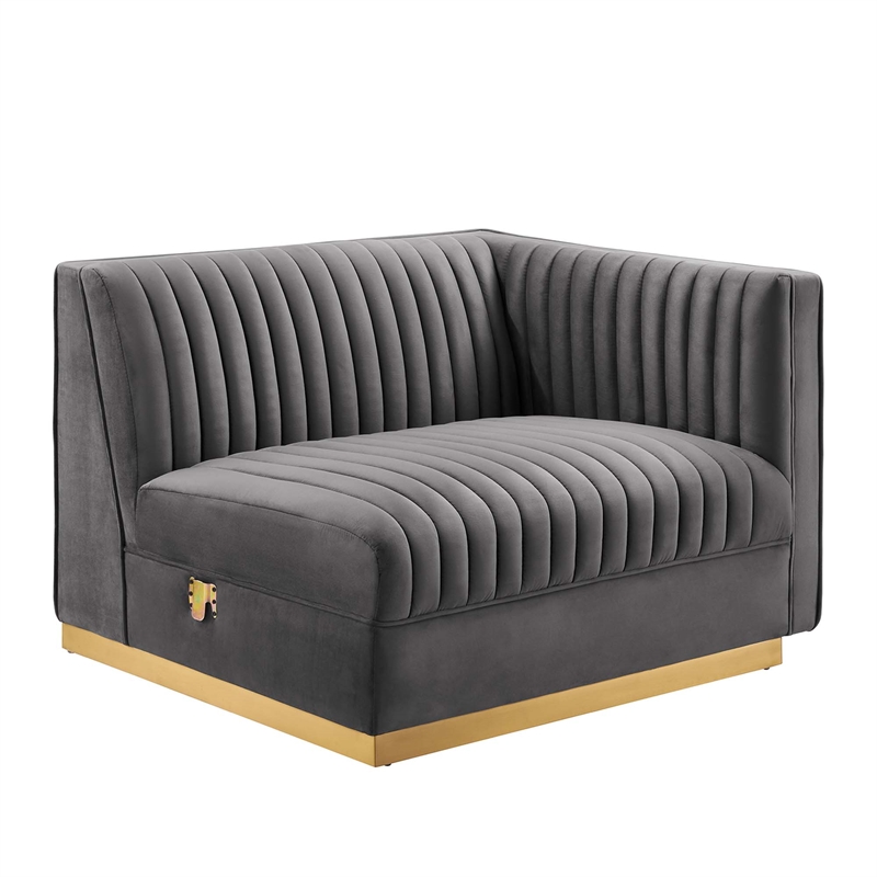 Maklaine 5-Piece Right-Facing Modular Sectional Sofa in Gray