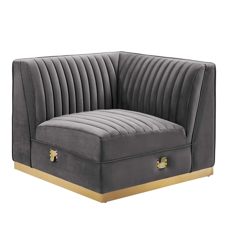 Maklaine 5-Piece Right-Facing Modular Sectional Sofa in Gray