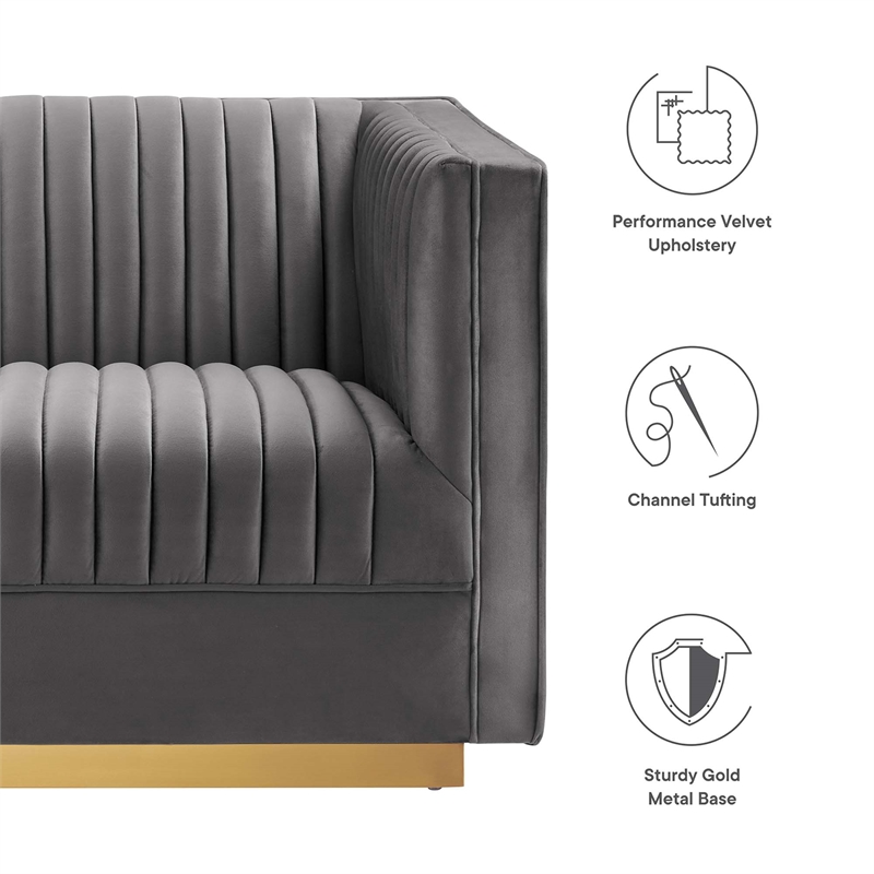 Maklaine 5-Piece Right-Facing Modular Sectional Sofa in Gray