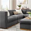 Maklaine 5-Piece Right-Facing Modular Sectional Sofa in Gray