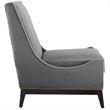 Maklaine Upholstered Performance Velvet Lounge Chair in Gray