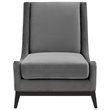 Maklaine Upholstered Performance Velvet Lounge Chair in Gray