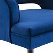 Maklaine Button Tufted Open Back Performance Velvet Armchair in Navy