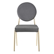 Maklaine Contemporary Performance Velvet Dining Side Chair in Gold Gray