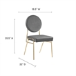 Maklaine Contemporary Performance Velvet Dining Side Chair in Gold Gray