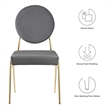 Maklaine Contemporary Performance Velvet Dining Side Chair in Gold Gray