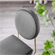 Maklaine Contemporary Performance Velvet Dining Side Chair in Gold Gray
