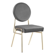 Maklaine Contemporary Performance Velvet Dining Side Chair in Gold Gray