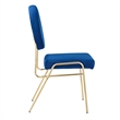 Maklaine Contemporary Performance Velvet Dining Side Chair in Gold Navy