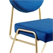 Maklaine Contemporary Performance Velvet Dining Side Chair in Gold Navy