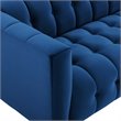 Maklaine Channel Tufted Button Performance Velvet Sofa in Navy