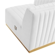 Maklaine Channel Tufted Performance Velvet Left Corner Chair in Gold/White