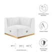 Maklaine Channel Tufted Performance Velvet Left Corner Chair in Gold/White