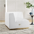 Maklaine Channel Tufted Performance Velvet Right Corner Chair - Gold/White