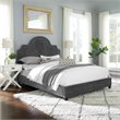 Maklaine Queen Modern Performance Velvet Platform Bed in Gray