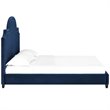 Maklaine Queen Modern Performance Velvet Platform Bed in Navy
