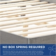 Maklaine Cane Rattan and Wood Queen Platform Bed with Angular Legs in Gray