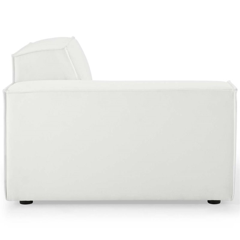 Maklaine 4-Piece Modern Fabric Upholstered Sectional Sofa in White