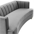 Maklaine Modern Channel Tufted Performance Velvet Sofa in Gray/Gold