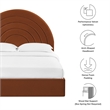 Maklaine Contemporary Performance Velvet Upholstered Full Platform Bed in Rust