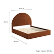 Maklaine Contemporary Performance Velvet Upholstered Full Platform Bed in Rust