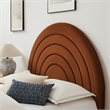 Maklaine Contemporary Performance Velvet Upholstered Full Platform Bed in Rust