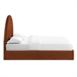 Maklaine Contemporary Performance Velvet Upholstered King Platform Bed in Rust