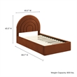 Maklaine Contemporary Performance Velvet Upholstered Twin Platform Bed in Rust