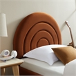 Maklaine Contemporary Performance Velvet Upholstered Twin Platform Bed in Rust