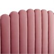 Maklaine Queen Performance Velvet Wingback Platform Bed in Dusty Rose