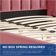 Maklaine Queen Performance Velvet Wingback Platform Bed in Dusty Rose