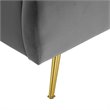 Maklaine Queen Performance Velvet Wingback Platform Bed in Gray