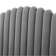 Maklaine Queen Performance Velvet Wingback Platform Bed in Gray