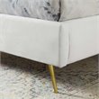 Maklaine Queen Performance Velvet Wingback Platform Bed in White